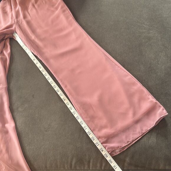 Pink Chiffon Layered Formal Two-Piece Pant Suit Set Mother of Bride Size 10 NEW - Picture 12 of 15